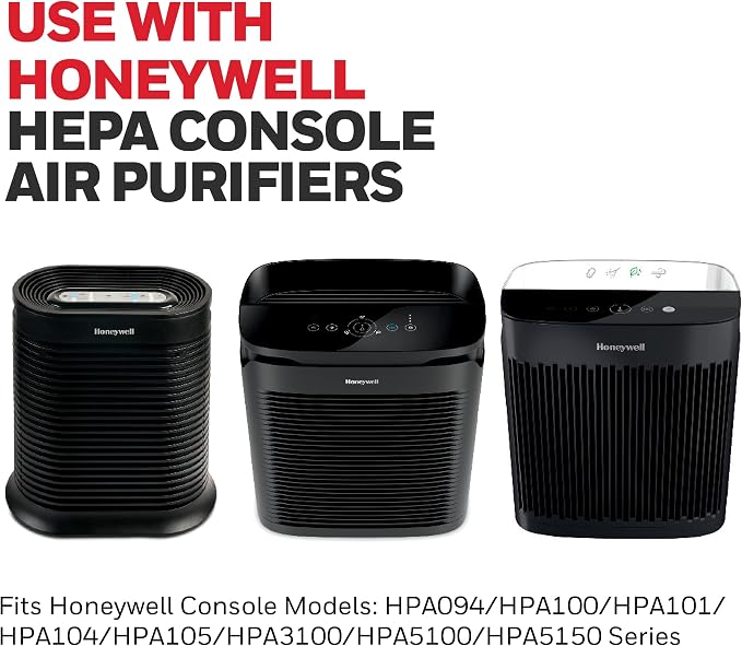 Honeywell HEPA Air Purifier Filter Kit – Includes 1 HEPA R Replacement Filter and 4 A Carbon Pre-Cut Pre-Filters – Airborne Allergen Air Filter Targets Wildfire/Smoke, Pollen, Pet Dander, and Dust