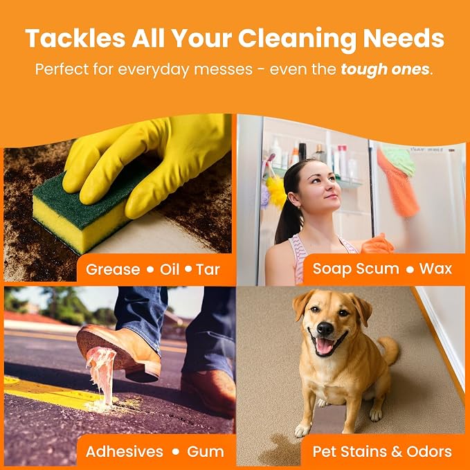 Citra Solv Concentrated Household Cleaner & Degreaser - Valencia Orange Scent - 16 Fl Oz, Safe, Effective, and Versatile Cleaning Solution, Natural Ingredients, Biodegradable, Made in USA