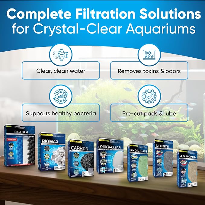23 Pcs 206/207 Filter Media Canister Filter Maintenance & Replacement Filter Media Kit, Quick Clear, Carbon Bags (300g), Biomax (500g), Bio Foam, Phosphate-Ammonia-Nitrite Remover, Including Mesh Bags
