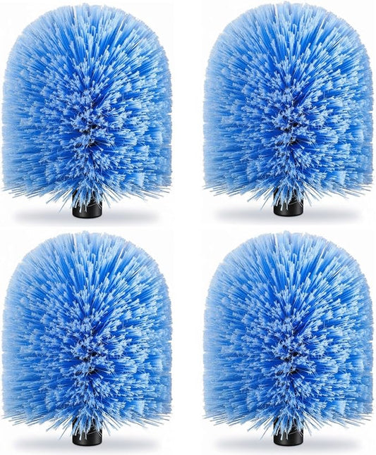 4 Pack Screw on Webster Cobweb Duster Head for Pole,Spider Web Remover Brush, Cobweb Duster Head Attachment,Fits Standard 3/4 inch Threaded Poles(Big, Blue)