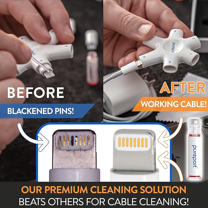 Pureport Cleaning Kit for iPhone | The Original Phone Cleaner Multi-Tool | Compatible with iPhone & iPad | Repair & Restore Charging Ports, Lightning Cables & Connectors