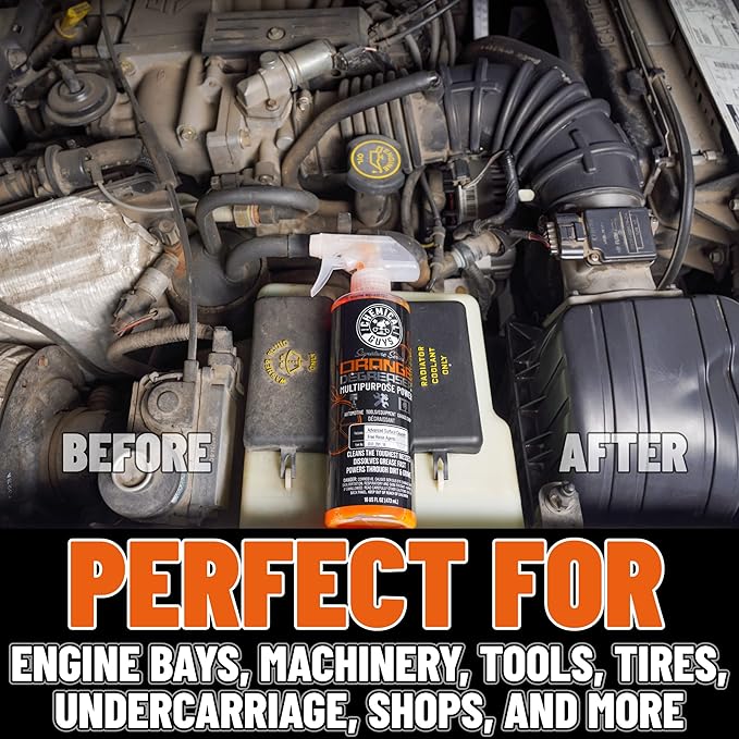 Chemical Guys CLD_203_16 Signature Series Wheel Cleaner,Blue, 16 oz with Signature Series Orange Degreaser, 16 oz with CLD_202_16 Signature Series Glass Cleaner,16 fl.oz