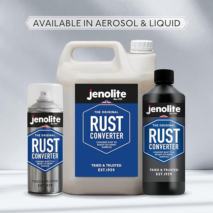 JENOLITE Rust Converter for Metal | 150ml (5 fl oz) | Rust Converter & Inhibitor | Rust Remedy, Rust Reformer for Metal | Convert Rust to A Ready to Paint Surface