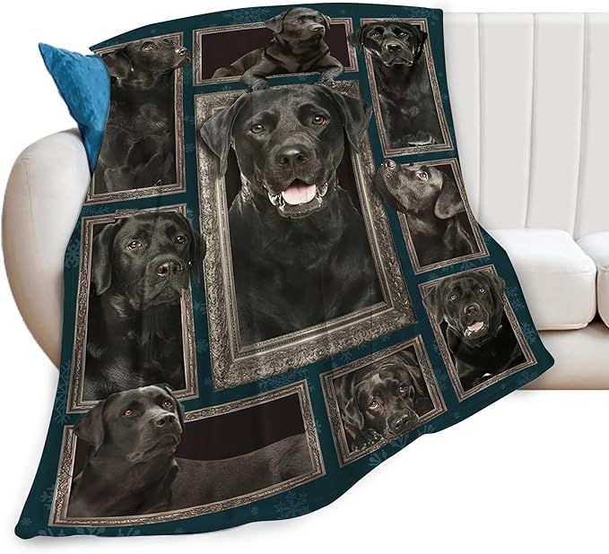 Labrador Retriever Dog Blanket Gifts and Decor - Cute Throw for Girls, Women, Kids, Adults - Soft Warm Cozy Fleece for Couch, Sofa, Bed 50"x40"