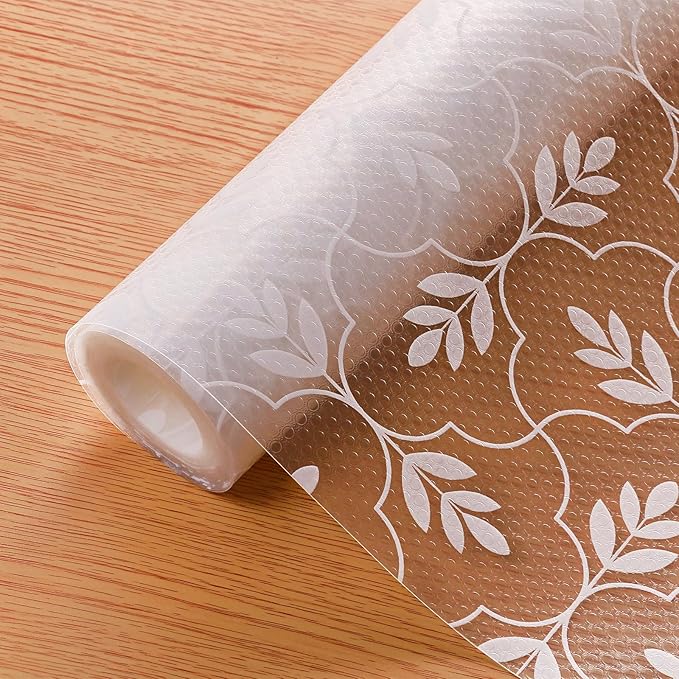 Cooyes Shelf Liners for Kitchen Cabinets, Waterproof and Oil-Proof Kitchen Cupboard Liner, Refrigerator Liners and Plastic Drawer Mats EVA Non Adhesive Shelves