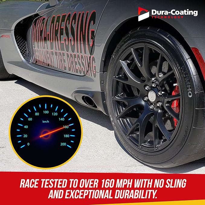 Dura-Dressing XL Total Tire Kit - Double Size Car Kit - Tire Dressing, Cleaning and Restoration Kit for Cars - High Gloss Coating to Renew and Protect Your Tires - Made in USA