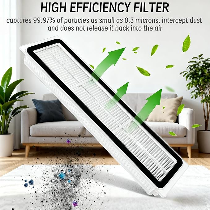 Accessories Kit for Dreame Bot D10 Plus RLS3D Robot Vacuum, 2 Roller Brushes, 4 Filters, 4 Side Brushes, 4 Mop Pads, 4 Dust Bags, 1 Cleaning Tool, Replacement Parts Spare Replace Attachments