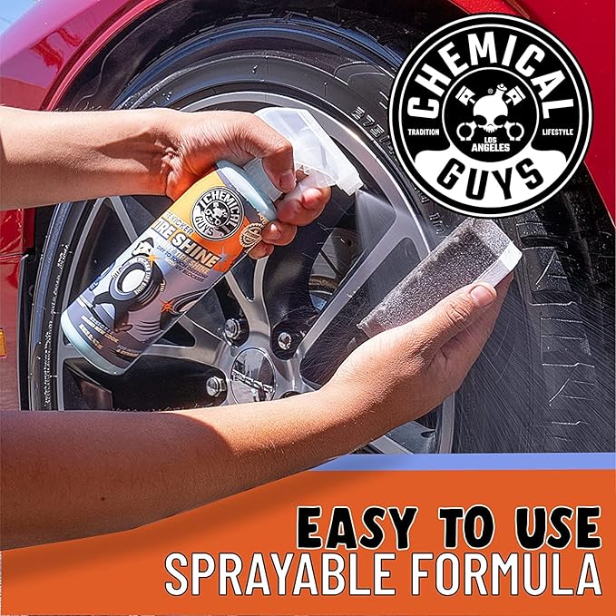 Chemical Guys TVD11316 Tire Kicker Sprayable Extra Glossy Tire Shine (Works on Rubber, Vinyl & Plastic) Safe for Cars, Trucks, Motorcycles, RVs & More, 16 fl oz (Pack of 2)
