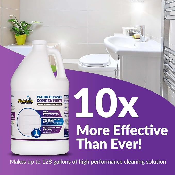 Sheiner's Multipurpose Cleaner Concentrate, No-Rinse Floor Cleaner for Mopping & Floor Degreaser for Home, Safe for Kids & Pets, Non-Toxic Lavender Scent All Purpose Cleaner Supplies,1-Gallon.