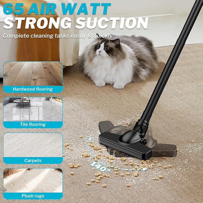 Cordless Vacuum Cleaner for Makita 18V Battery, 6 in 1 Handheld Electric Vacuum Cleaner with HEPA Filter and LED Light, 46 CFM Portable Hand Vacuum for Floor, Carpet, Car (Battery Not Included)