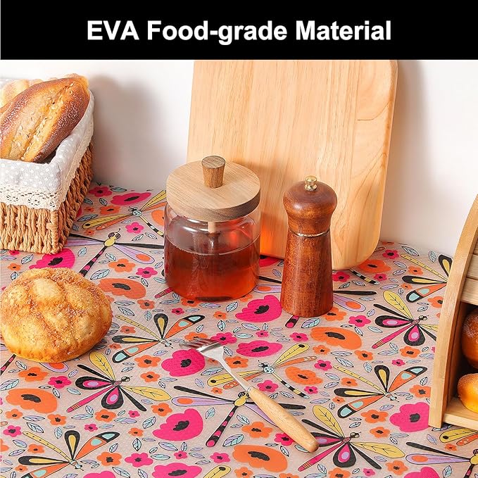 Cooyes Shelf Liner – Non-Slip Cabinet & Drawer Liner for Kitchen – Non-Adhesive Waterproof Shelf Paper with Modern Pattern – Durable EVA Cabinet Mat – Easy to Cut (Amethyst,17.5" W x 78.7" L)