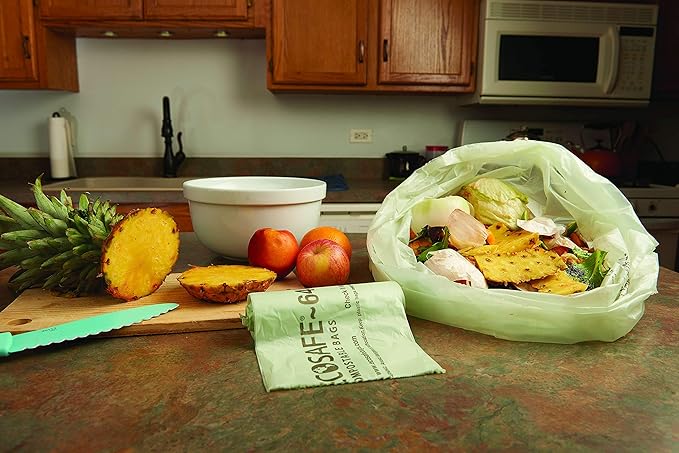 Stout by Envision Compostable Trash Bags, 32 Gallon 33" x 48", 50 Bags Per Case, ASTM6400, Green Bags, Made in America (E3348E85)