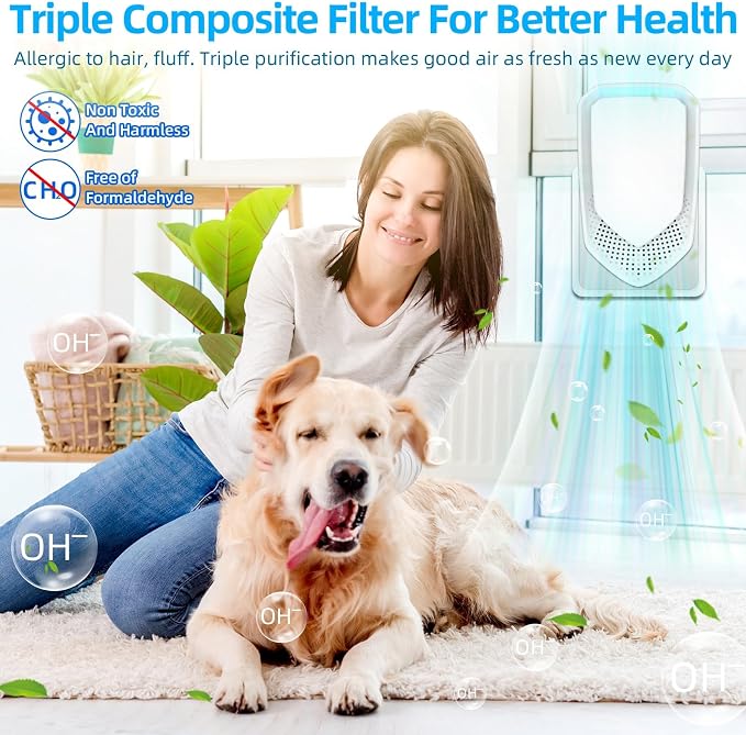 2026 Upgraded Air Ionizers for Home, 8 Pack Negative Ion Air Purifier Plug In, Whisper-Quiet Dust Mites Killer & Odor Eliminator for Bathroom, Bedroom, Kitchen, Pet Areas, Filterless