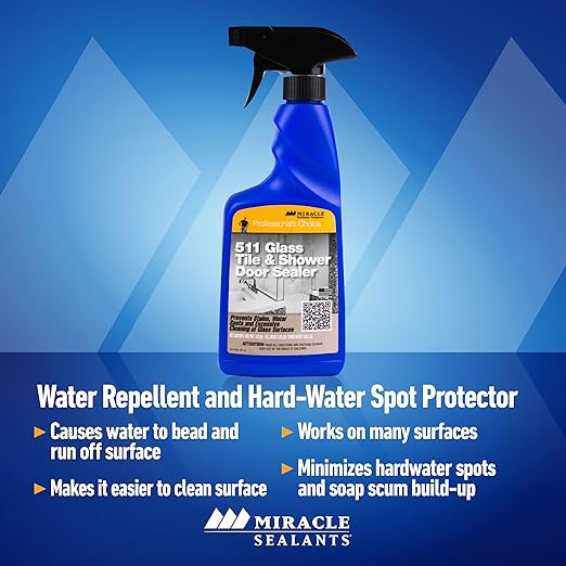 Miracle Sealants 511 Glass Tile & Shower Door Sealer Glass Surface Cleaner Spray, 16 oz
