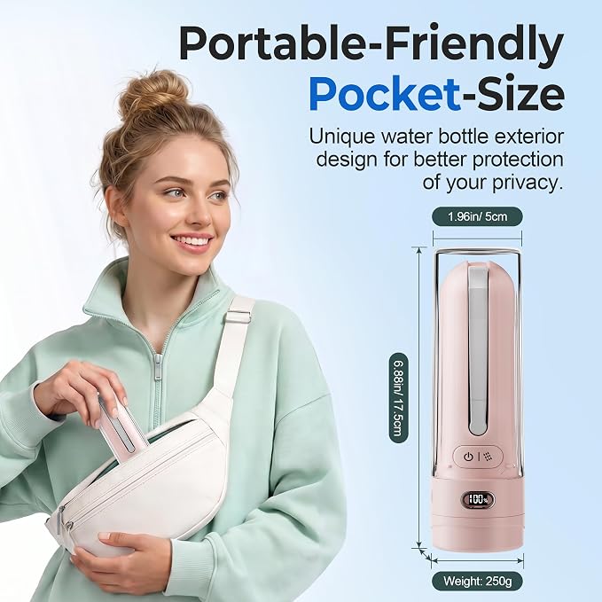 Portable Bidet for Travel | Bathroom - Rechargeable Electric Bidet Sprayer with 3 Pressure | Waterproof for Ultimate Personal Hygiene Cleaning at Home Office and Camping
