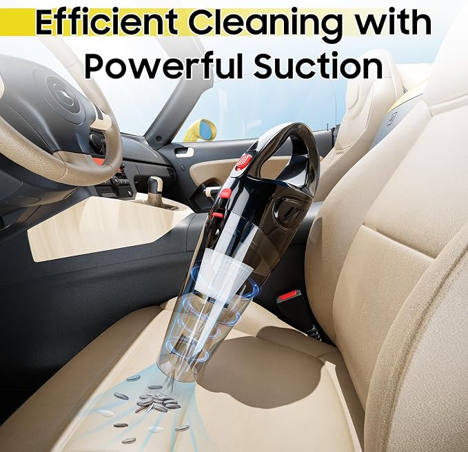 Portable Hand Held Vacuum Cordless - Mini Vacuum Cleaner with Brushless Motor, Clean Dust & Hair Quickly, Lightweight & Low-Noise for Office/Car/Home