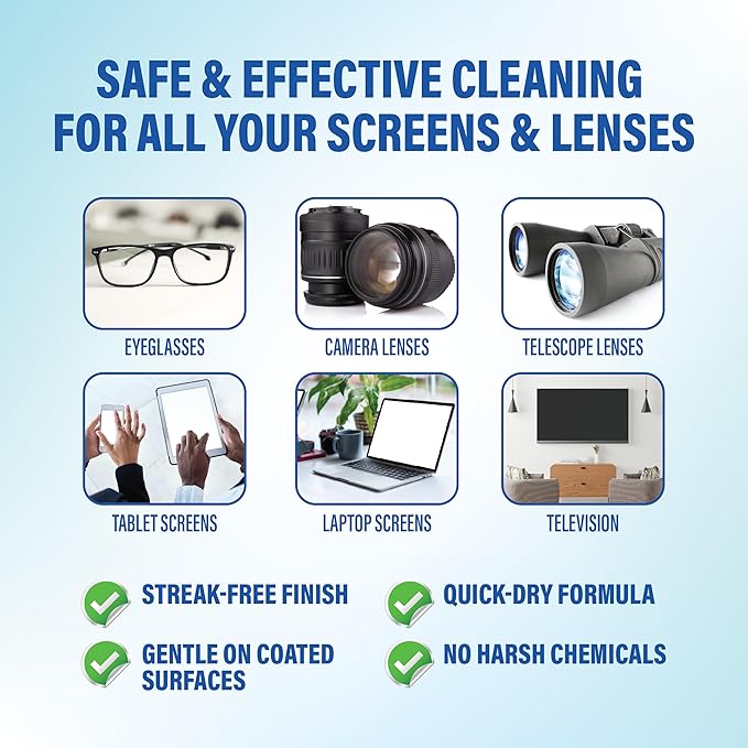 [Bulk 600-Count] Premium Formulations Lens & Electronic Screen Cleaning Wipes 150 Count (Pack of 4) Gentle, Lint-Free, Pre-Moistened Wipes for Eyeglasses, Camera Lenses, Phones, Laptops