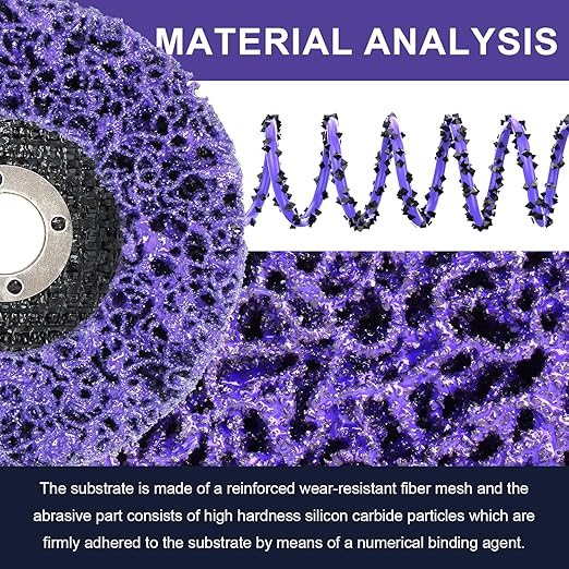 Paint Stripping Discs 12-Pack, 4" Purple Angle Grinder Disc for Paint, Rust, and Adhesive Removal, Strip Disc for Metal and Wood