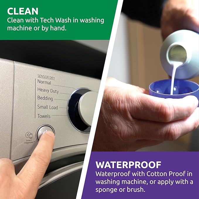 Nikwax Cotton Proof, 1000ml, Waterproofing for Cotton, Polycotton, and Canvas, Adds Water Repellency