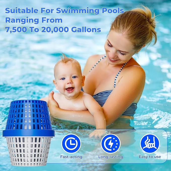 Pool Filters Replacement Cartridge -Quick and Easy Installation Pool Unit for 7.5k-20k Gallons Swimming Pools (Blue and White)