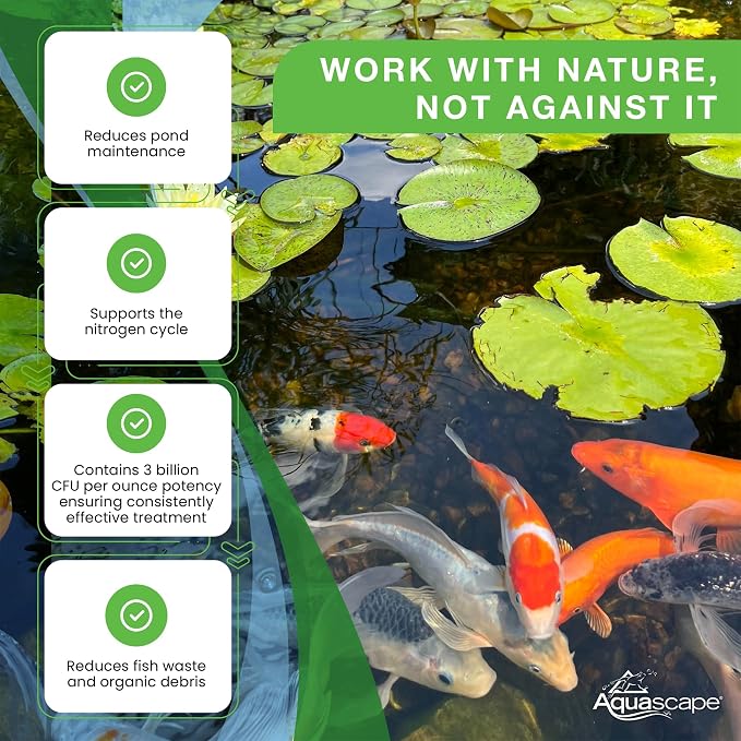 Aquascape 98950 Beneficial Bacteria Water Treatment Dry - 3.2 kg/7 lbs for Pond Water Feature Waterfall | Provides Clean, Clear and Healthy Water Conditions and Reduces Pond Maintenance