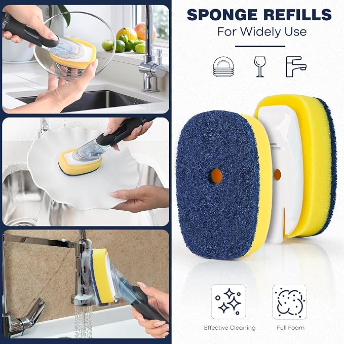 Soap Dispensing Dish Brush + Sponge Brush Refills