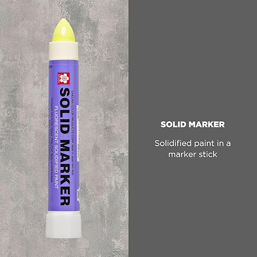Sakura Solid Paint Markers - Permanent Marker Pens - Window, Wood & Glass Marker - Fluorescent Yellow Paint - 12 Pack