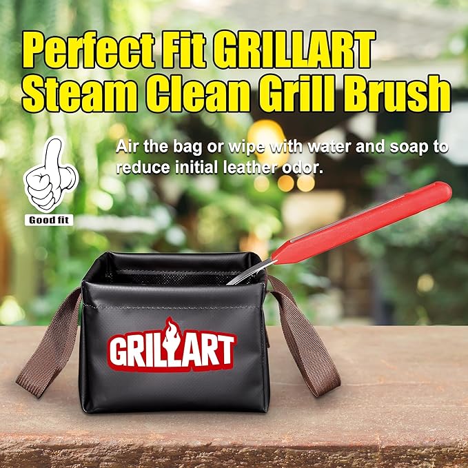 Bristle-Free Grill Brush with Water Soak Basin & Built-in Bottle Opener