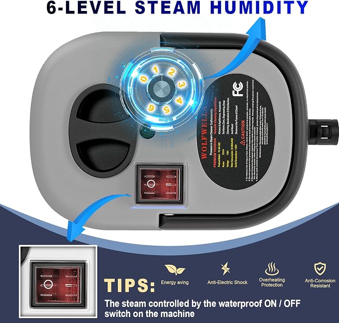 Portable High-Pressure Handheld Steam Cleaner, 14-Piece Accessories, 6 Steam Levels, 15s Heat-Up,chemical-free Cleaning Tile, Grout, Dirt, Grease & Car Detailing-Black