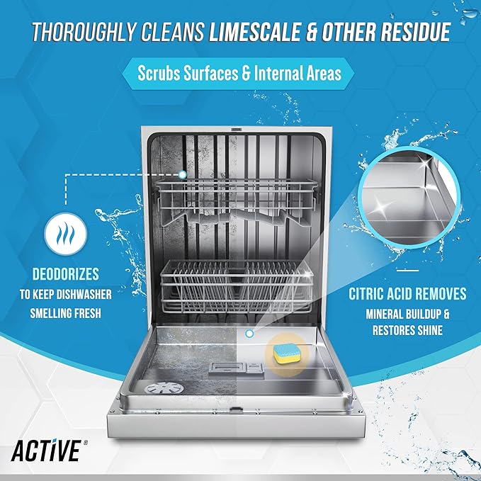 ACTIVE Espresso Machine Cleaner and Dishwasher Cleaner - Includes 120ct Espresso Maker Cleaning Tablets and 24ct Dishwasher Cleaning Tablets