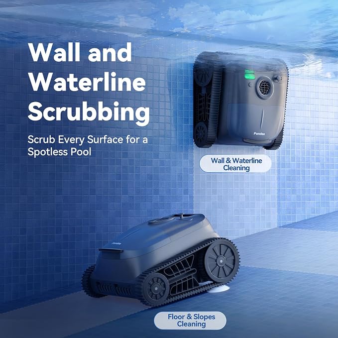 X5 Robotic Pool Vacuum for Inground Pools, Cordless Cleaner w/Smart Navigation, 4 Cleaning Modes, 180-Min Runtime, 5550 GPH Suction, Covers up to 3,229 sq.ft, Wall & Waterline