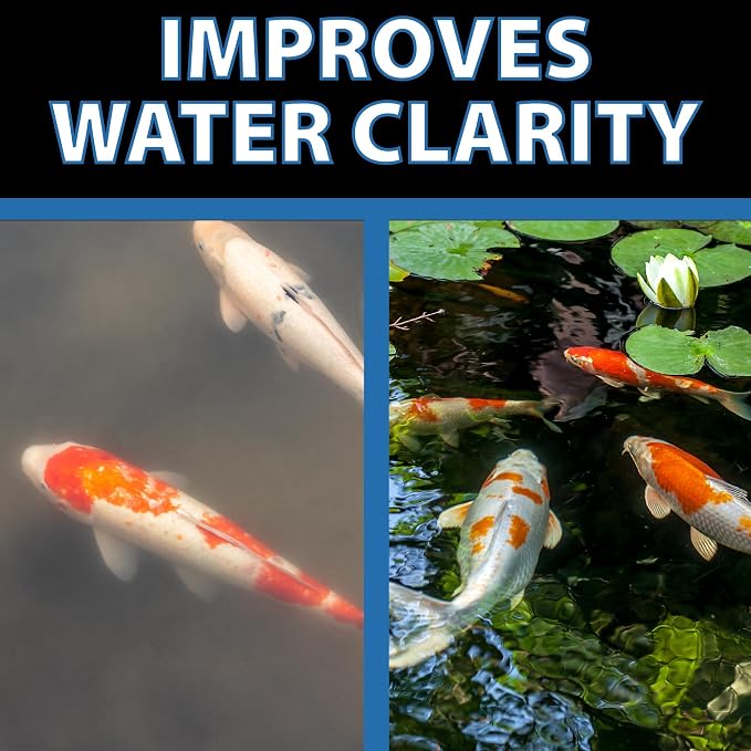CrystalClear BioClarifier Small Pond & Water Garden Clarifier, 12 Packets | Cleaner for cloudy water with beneficial microbe treatment to improve water clarity; fish, plant & pet safe