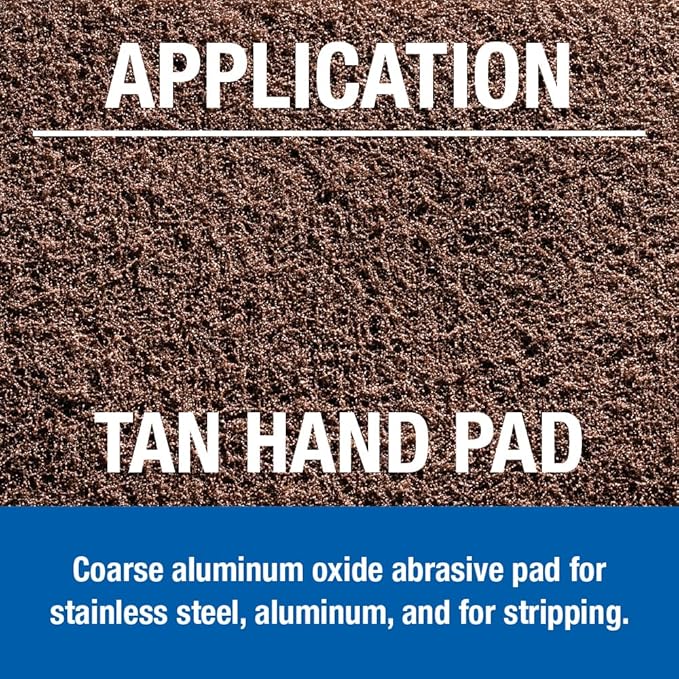 Mercer Abrasives 285TAN - 6"x9" Non-Woven Tan Hand Pads (10 pack)