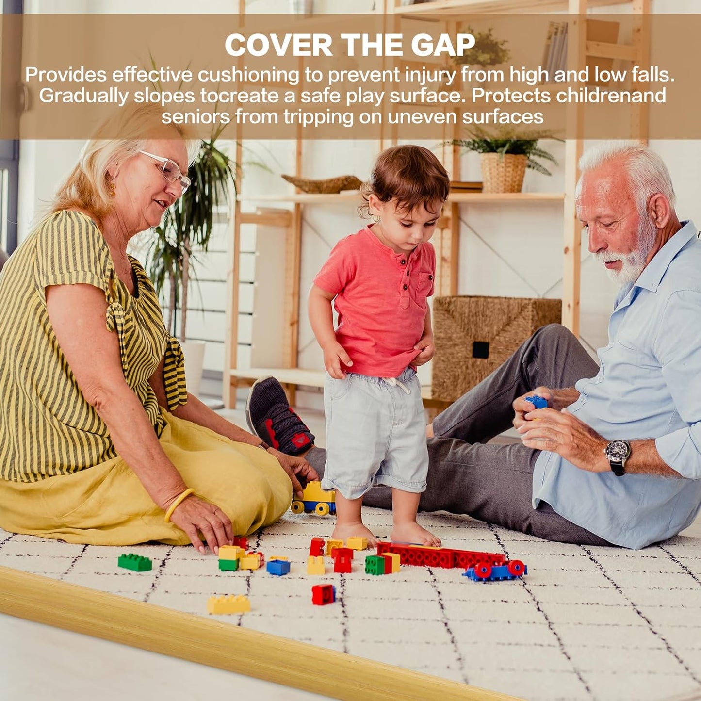 Floor Transition Strip Vinyl Door Threshold Ramp Self Adhesive Carpet Edging Strip Doorway Edge Trim, Overlap Edge Reducer for Laminate Carpet, Floor, Tile (Raw Wood Grain, 3/5" to 4/5", 3.3Ft)