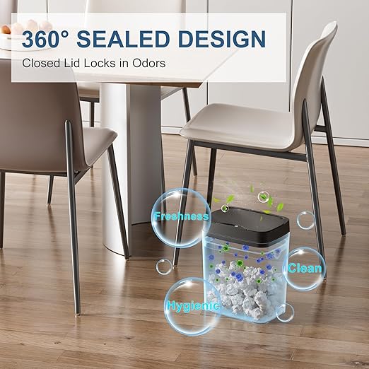 Vanpopubs 2 Pack 2.7 Gal Bathroom Trash Can with Lid, Automatic Trash Can Small Smart Garbage Can Touchless, Slim Motion Sensor Waterproof Plastic Trash Bins for Bedroom Office Kitchen Toilet Black