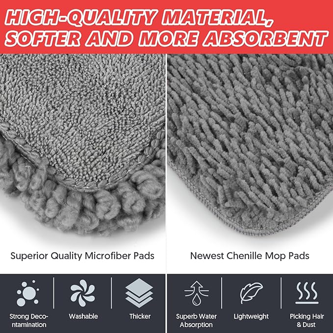 HOMTOYOU Spray Mops with 9 Reusable Pads: Wet Mop for Hardwood Tile Wood Laminate Vinyl - Absorbs Pet Hair Dust