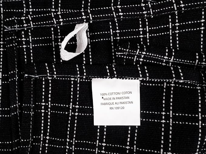 KAF Home Assorted Flat Kitchen Towels - Set of 10, 18 x 28 Inch (Black)
