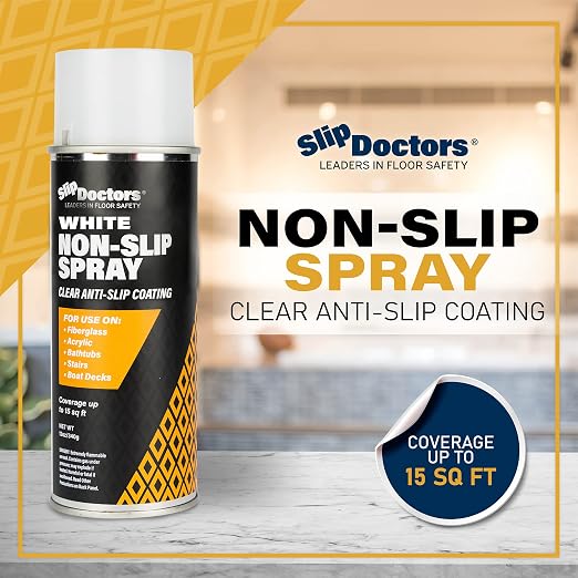 Anti-Slip Spray for Increased Grip on Fiberglass, Acrylic, Concrete and Tiles – Clear Non-Slip Coating for Shower, Bathtubs & Floors