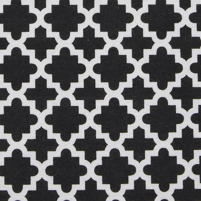 DII Fridge Liner Collection Non-Adhesive, Cut to Fit, 12x24, Black Lattice, 6 Piece