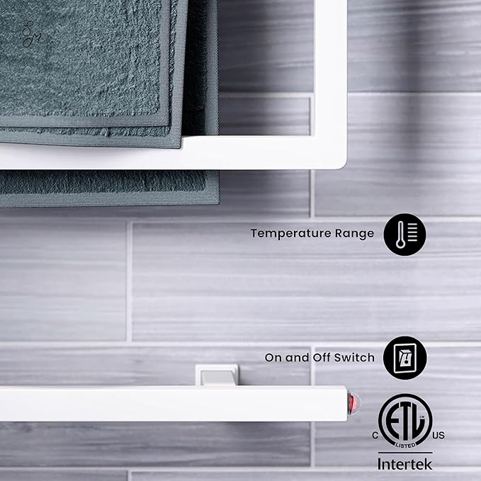 Voltaire 5-Bar Electric Towel Warmer in Matte White