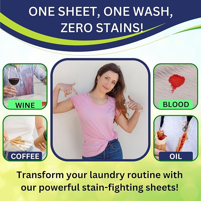 Laundry Detergent Sheets (32 Loads, Unscented), Eco-Friendly Washer Sheets Detergent, Plastic-Free Travel Laundry Soap, 16 Strips