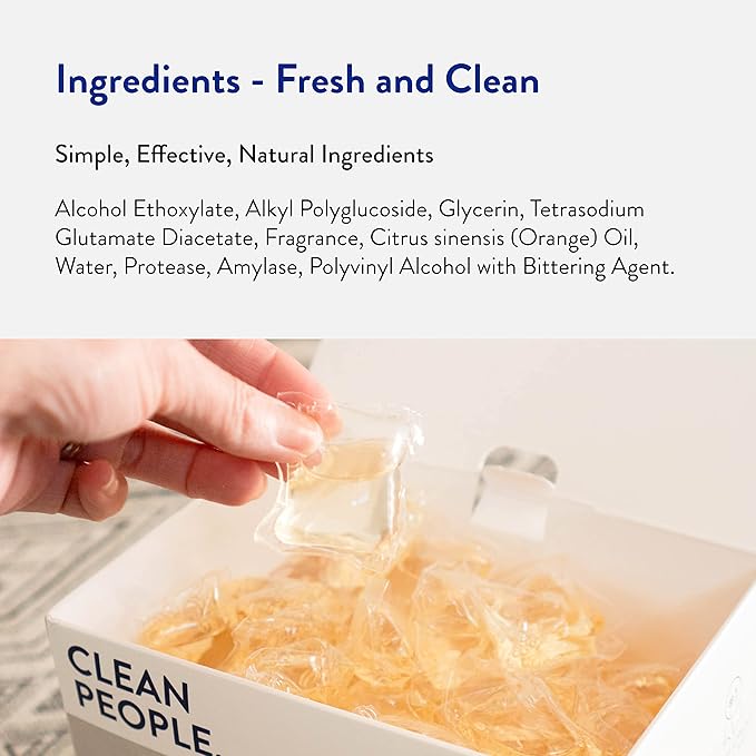 Clean People Laundry Detergent Pods & Fabric Softener Sheets - Plant-Based, Eco Friendly Laundry Detergent 96ct & Dryer Sheets 160ct (Fresh Scent)