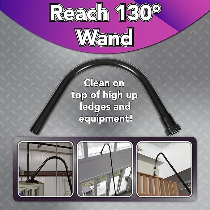Cen-Tec Systems 25 Ft. High Reach Vacuum Attachment Kit with 2 Carbon Fiber Poles and Carry Bag, Black