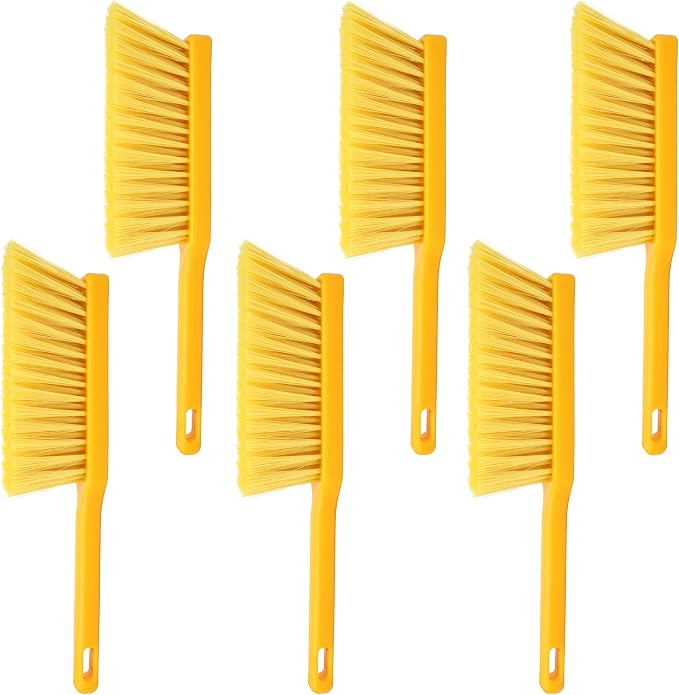 Kleen Handler 13.75” Counter Brush with Polypropylene Bristle and Handle, Commercial and Household Cleaning Handheld Broom (6)