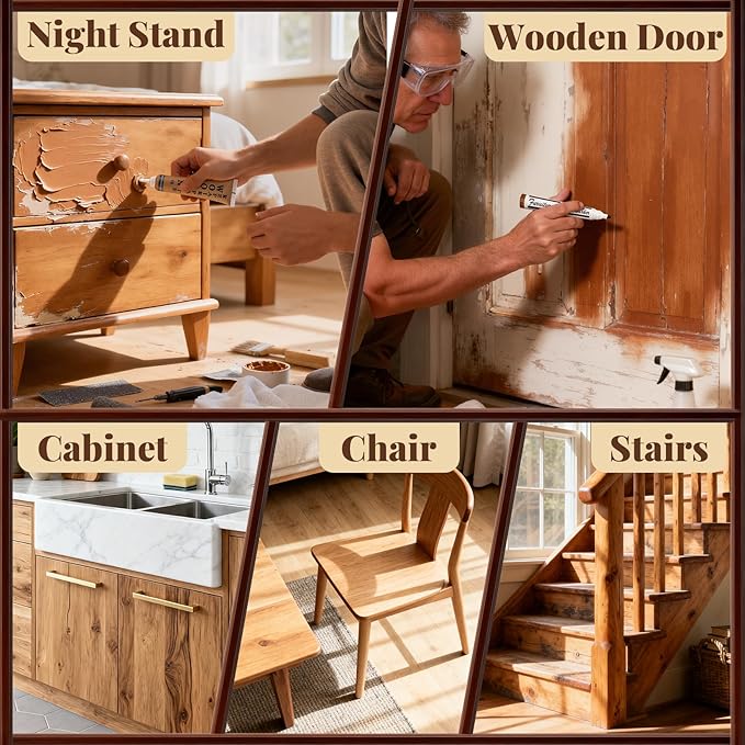 JTIEO Set of 33 - Wood Furniture Repair Kit,Touch Up Markers, Wood Fillers & Putty - Repair Scratch, Cracks, Hole, Discoloration for Wooden Door, Floor, Table, Cabinet