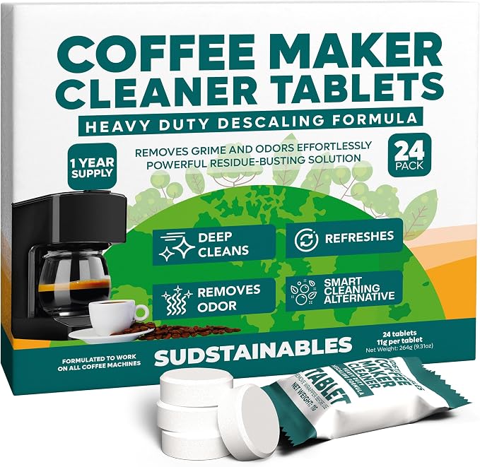 Sudstainables Coffee Maker Cleaner and Dishwasher Cleaner tablets bundle