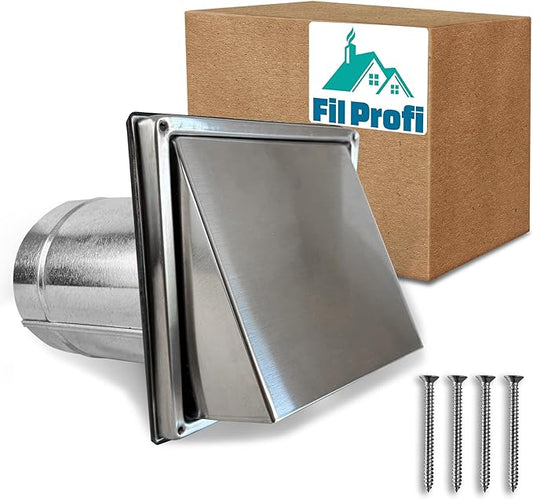 Wall Vent Cover. Exhaust Duct kit Outside The House. Kitchen,Fan,Dryer Deflector. (4 Inch)