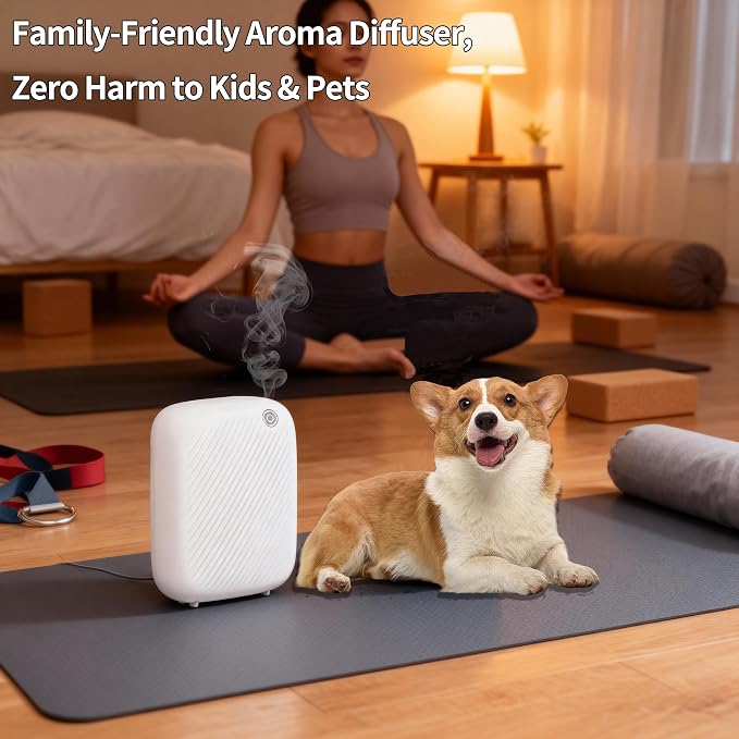 Smart Waterless Essential Oil Diffuser, 400ML Diffuser with 100ML Fragrance Scent Oils for Scent Air Machine with 12A1V Power Adapter for Large Room and Commercial Use, Cover Up to 2000 Sq.Ft