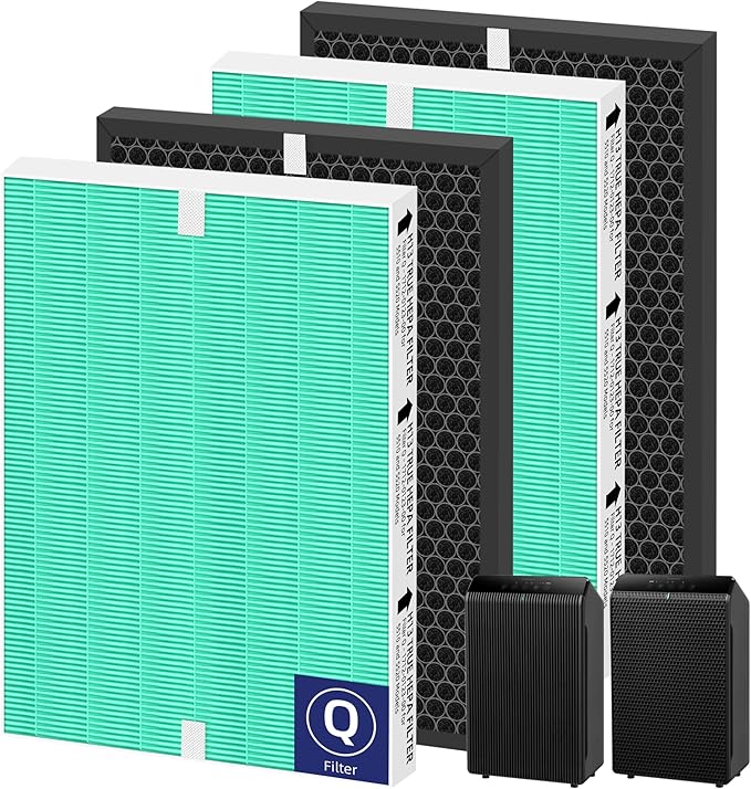 5510 5520 5530 HEPA Toxin Absorbe Air Purifier Filter Q Replacement for Winix 5510 5520 5530 Plasmawave Air Purifier H13 True HEPA Carbon Filter,# 1712-0123-00,2 Combon Set