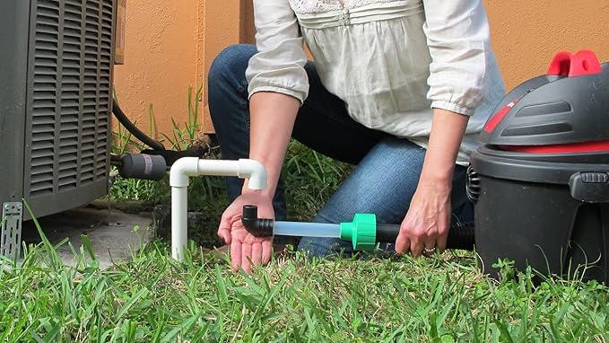 ® Patented specialty wet vac attachment to unclog and evacuate ac drain lines